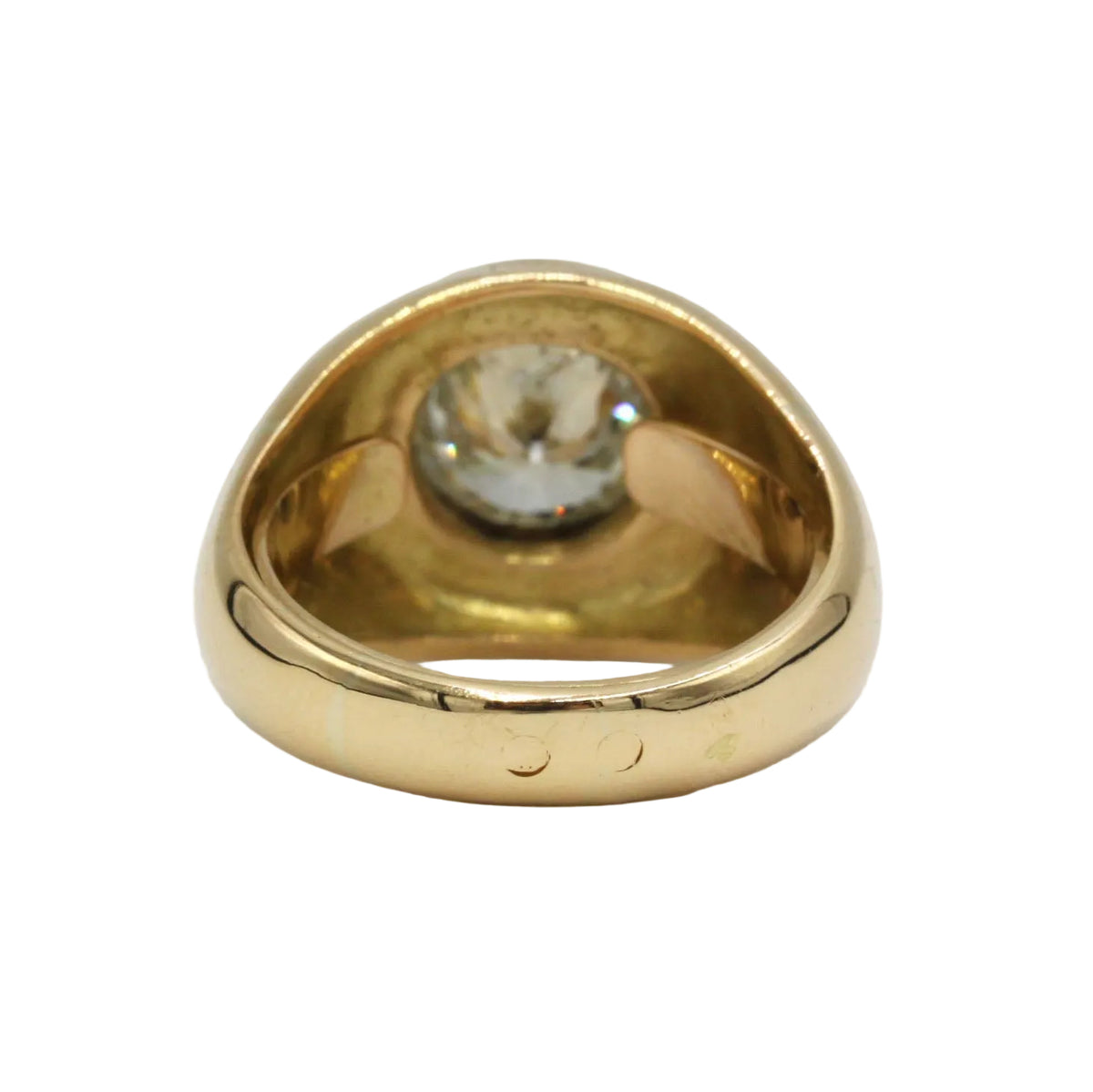 Bague Chevalière en or jaune et diamant
