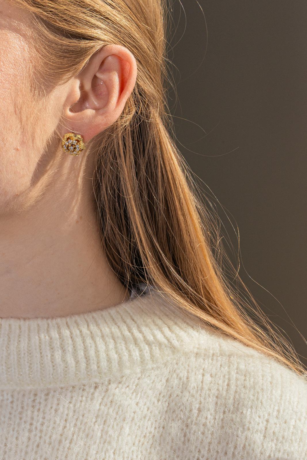 Boucles d'oreilles Or jaune Diamant