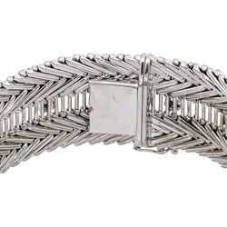 Bracelet Manchette Or blanc Diamant