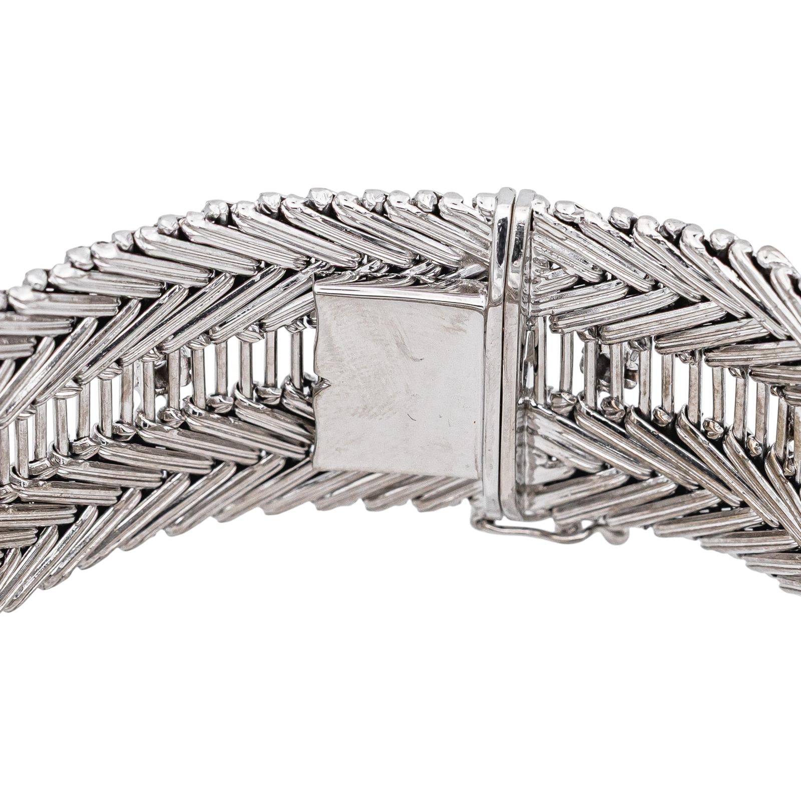 Bracelet Manchette Or blanc Diamant