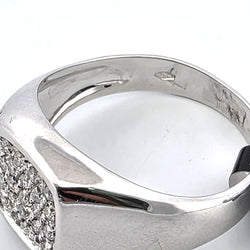 Bague Chevalière en or blanc et diamants