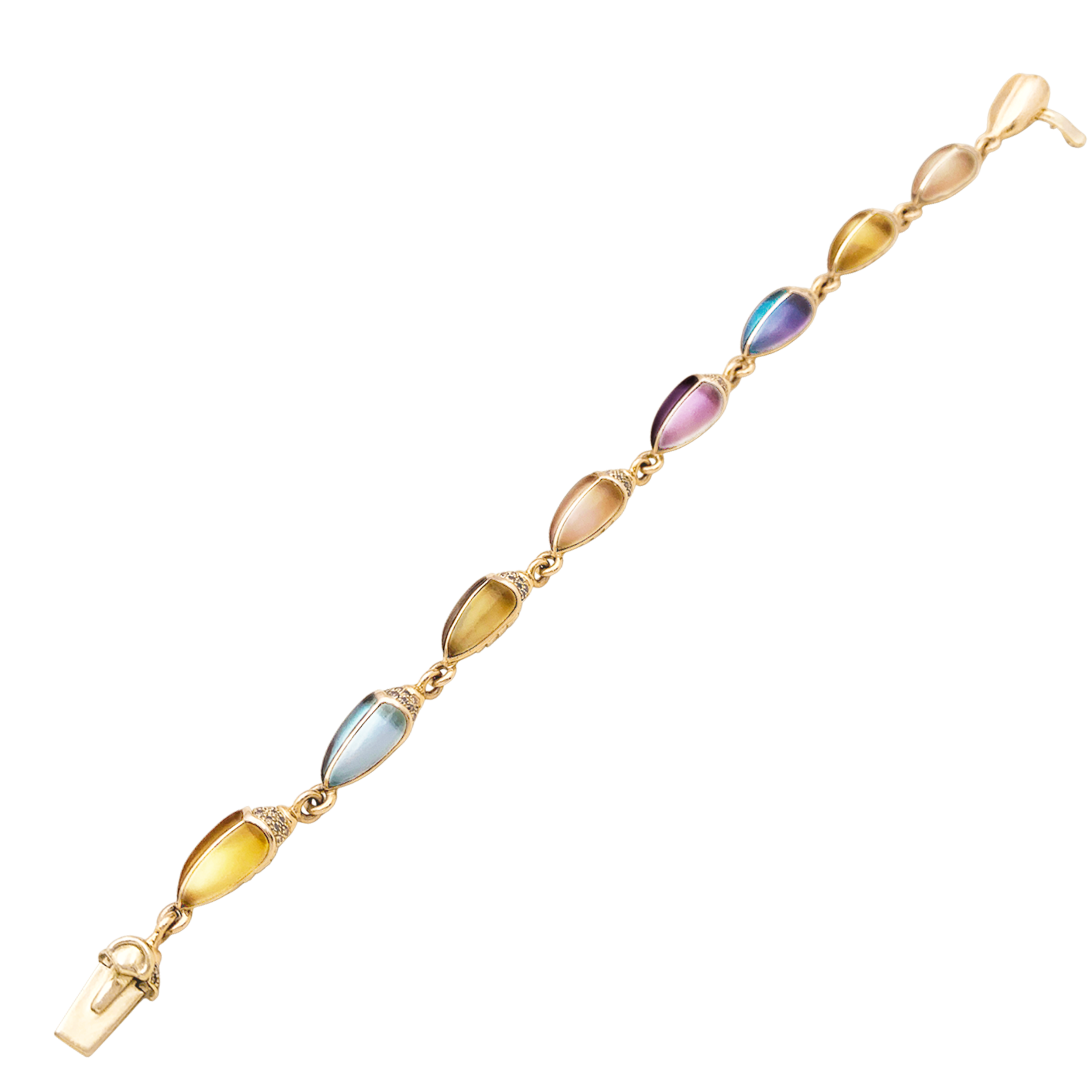 Bracelet Bibi Van Der Velden , «Mini Scarab Opal Eternity», or rose, pierres de couleurs.