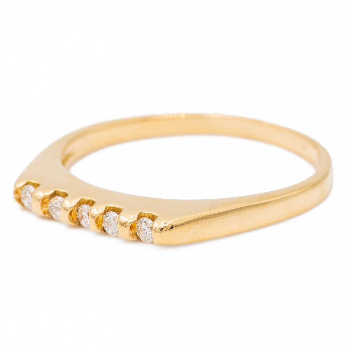 Bague Demi alliance Or jaune  Diamant