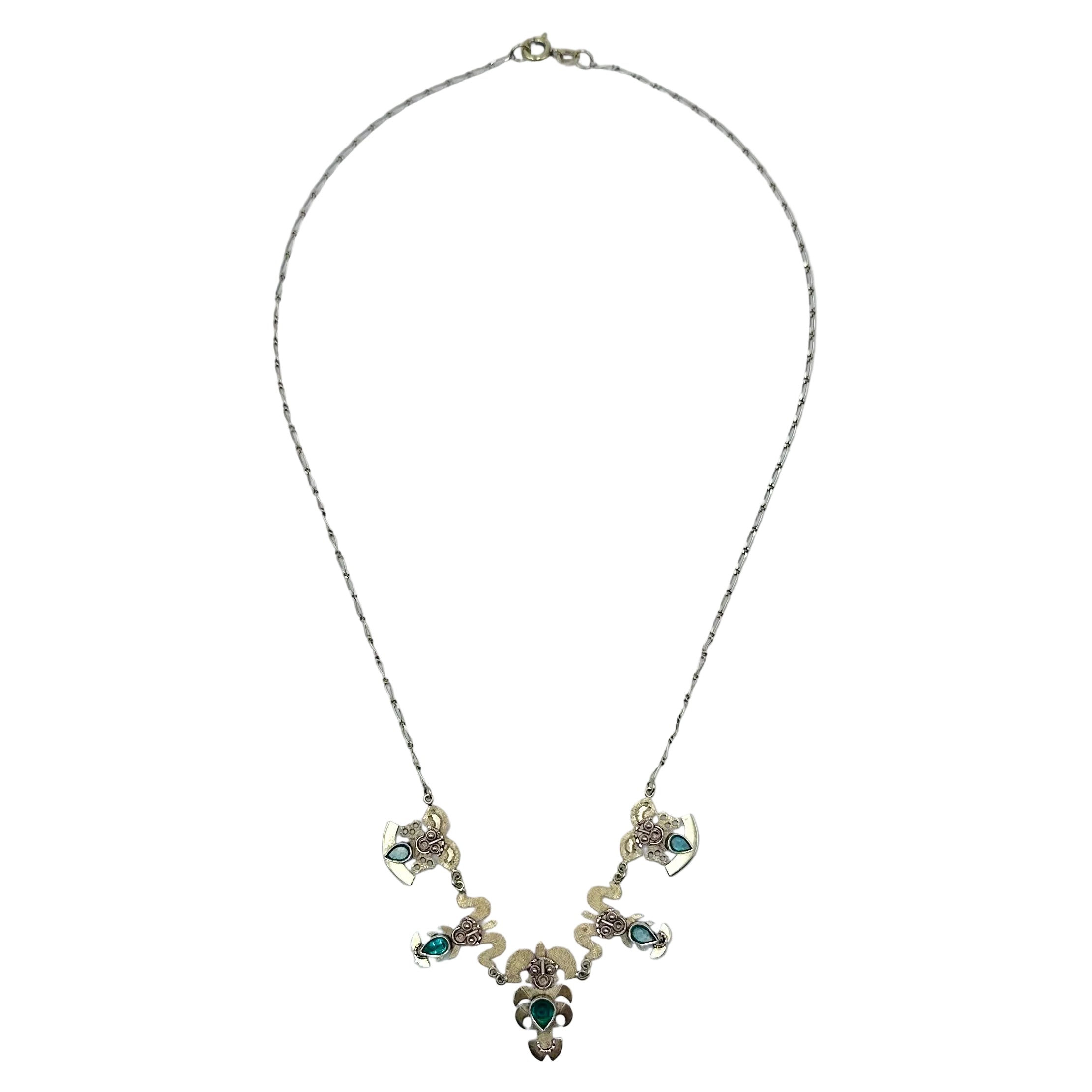 Collier Draperie en or jaune et émeraude
