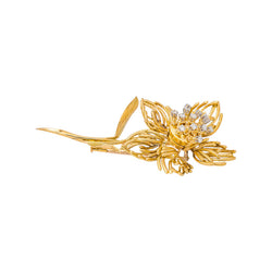 Broche Fleur Or jaune Diamant
