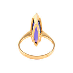 Bague Solitaire en or jaune et améthyste