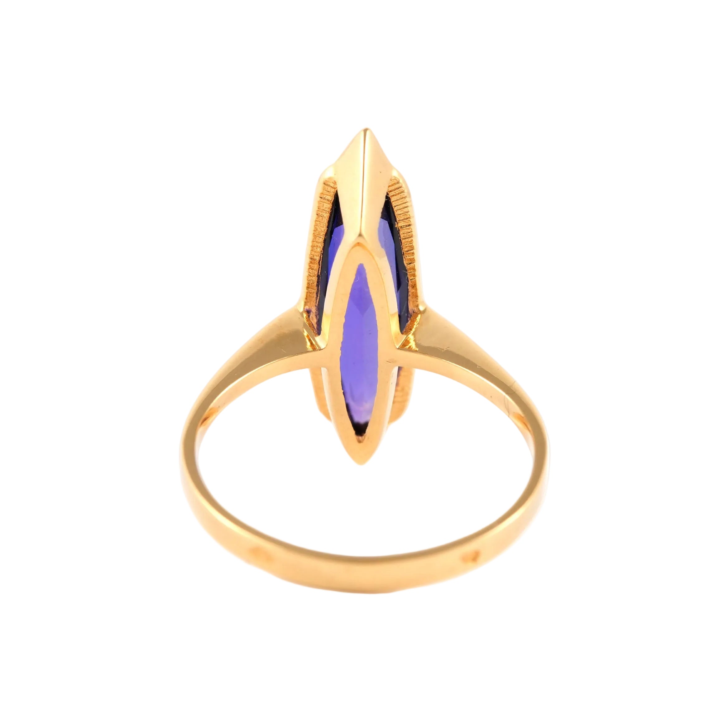 Bague Solitaire en or jaune et améthyste
