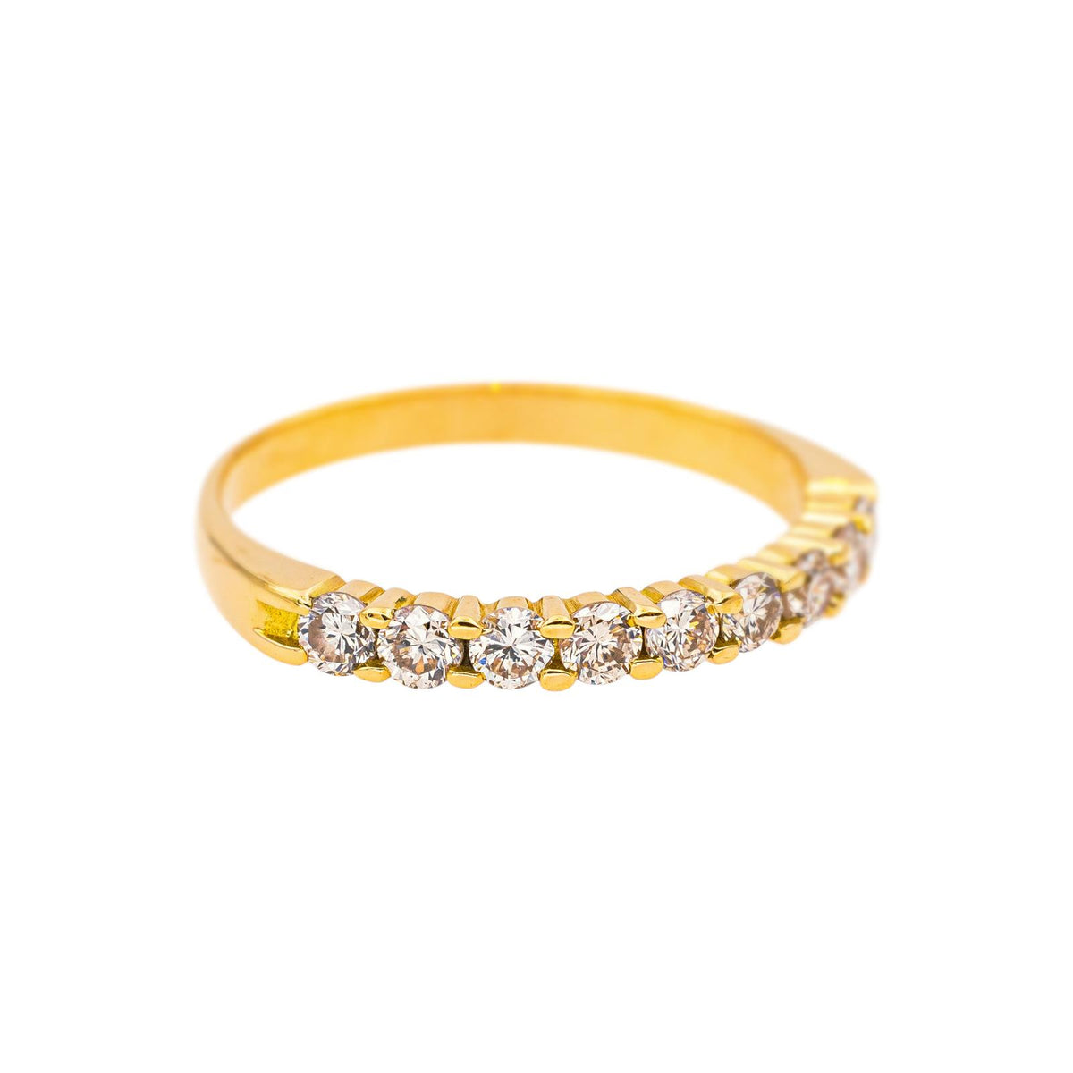 Bague Demi-alliance  Or jaune Diamant