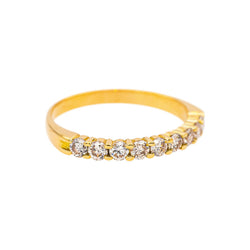 Bague Demi-alliance  Or jaune Diamant