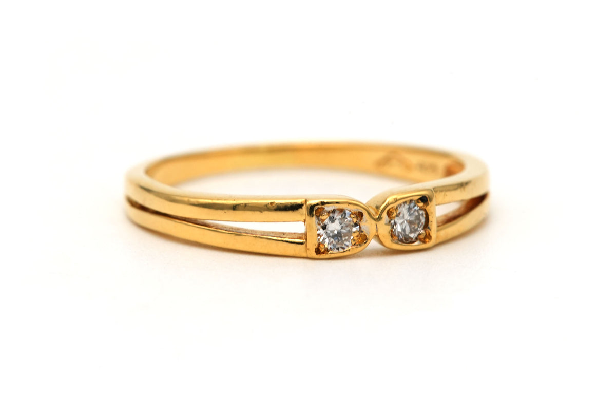 Bague Toi & Moi en or jaune et diamants