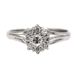 Bague Marguerite en or blanc et diamants