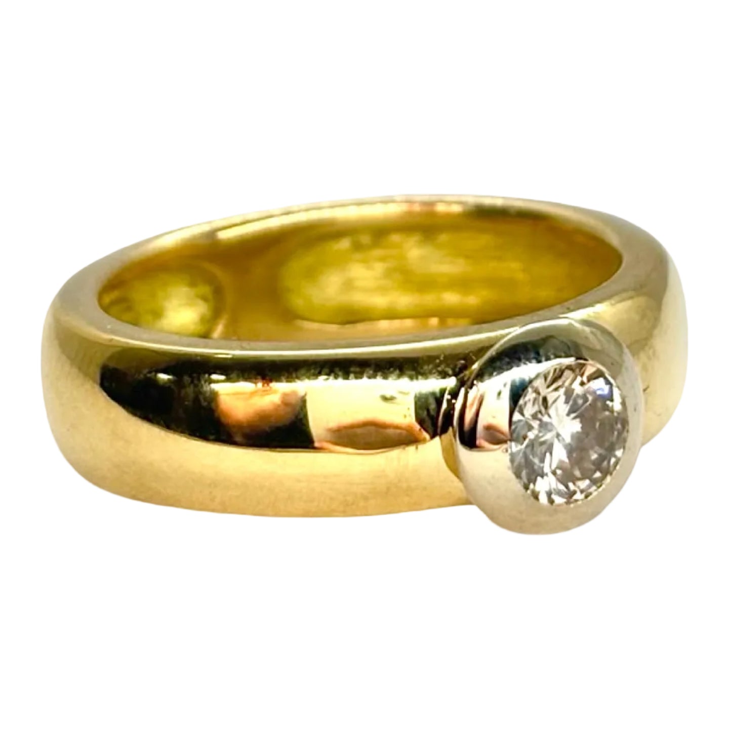 Bague Solitaire en or jaune et diamant