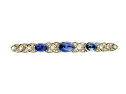Broche Barrette en platine, saphirs et diamants