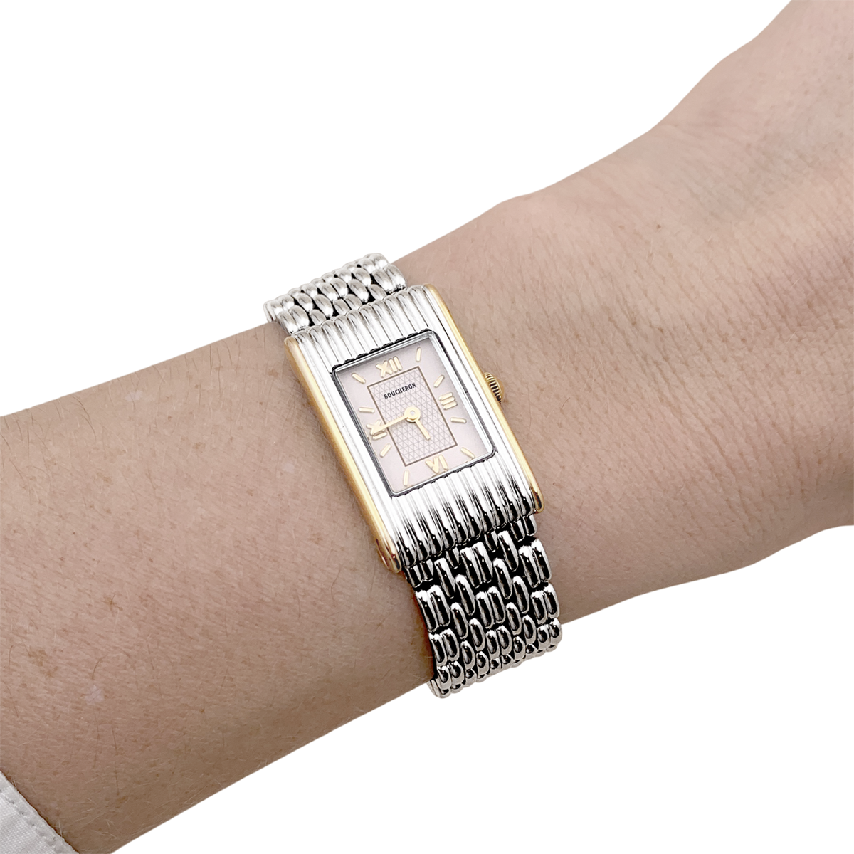 Montre BOUCHERON "Reflet" PM en acier et or jaune