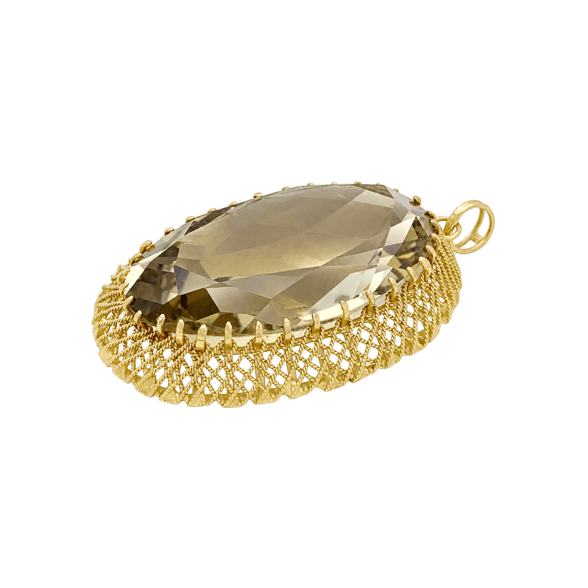 Pendentif en or jaune et prasiolite