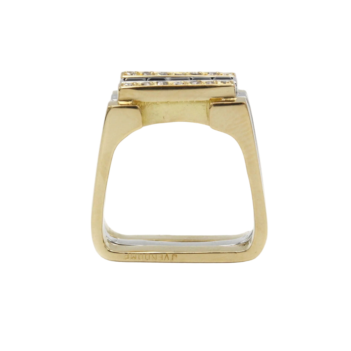 Bagues Tank J.VENDOME en or blanc, or jaune, saphirs et diamants