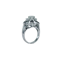Bague Entourage en or blanc, platine et diamants