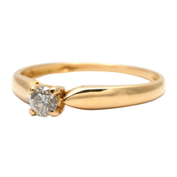 Bague Solitaire en or jaune et diamant
