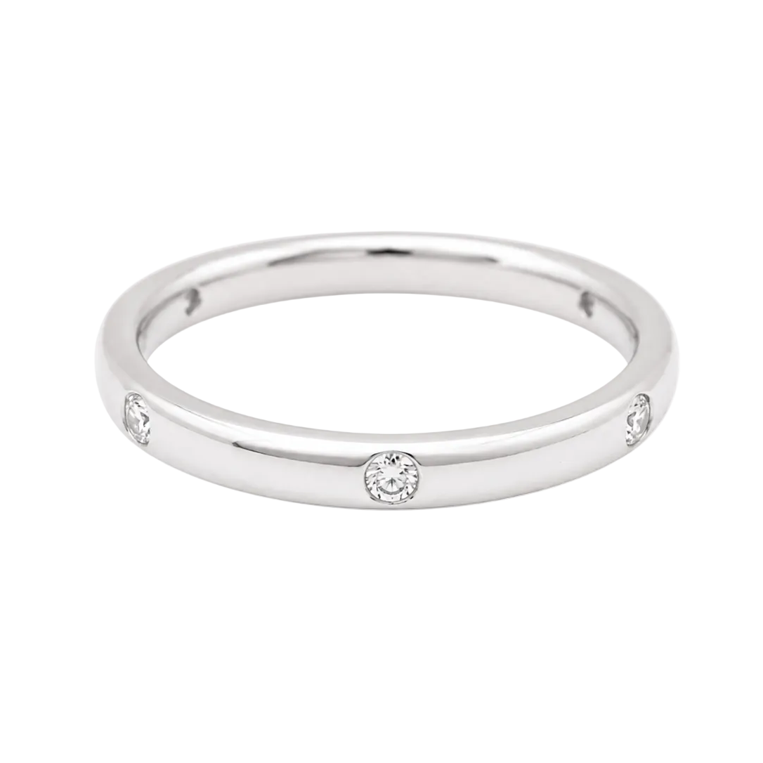 Bague Alliance POMELLATO "Lucciole" en or blanc et diamant