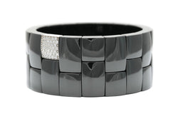Bracelet Manchette en or blanc, céramique et diamants