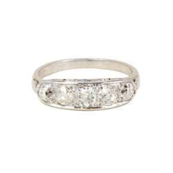 Bague Jarretière en platine et diamants