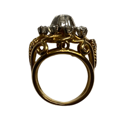 Bague Dôme en or jaune et diamants