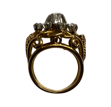 Bague Dôme en or jaune et diamants