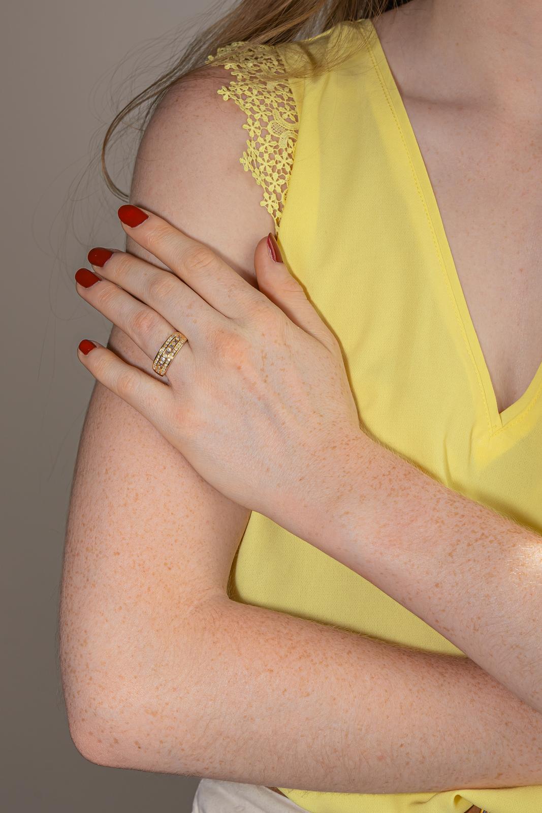 Bague Bandeau  Or jaune Diamant
