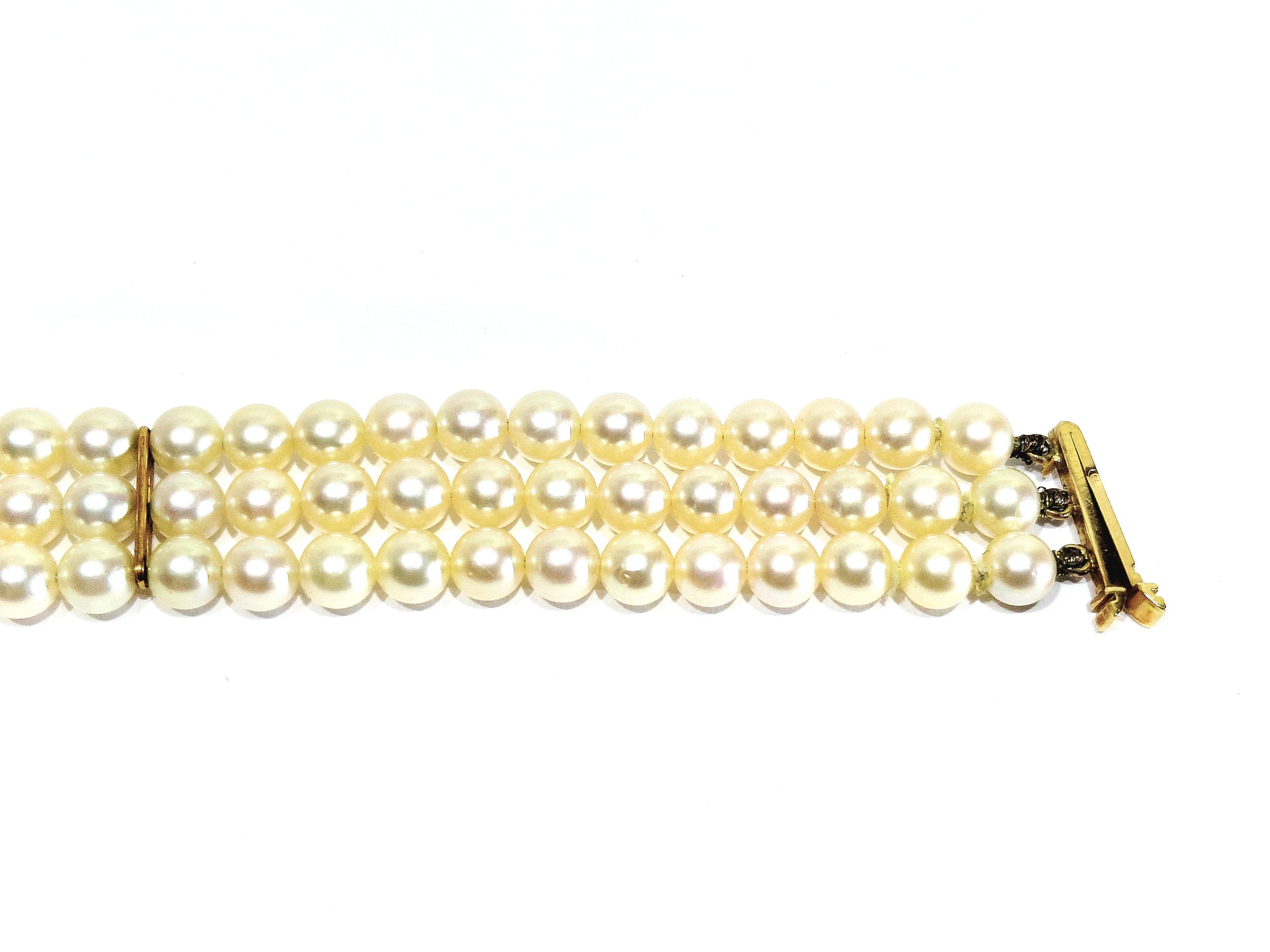 Bracelet en or et perles