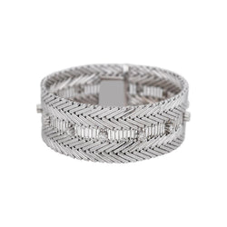 Bracelet Manchette Or blanc Diamant