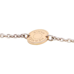 Collier Sautoir HERMÈS "Ex"Libris" en argent, or rose et argent