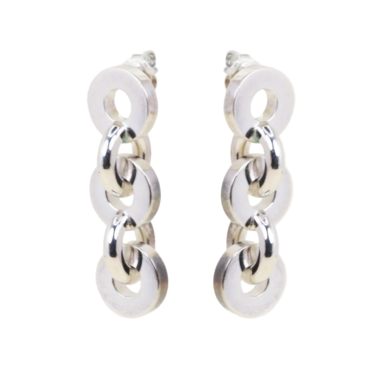 Boucles d'oreilles Pendantes HERMÈS "Voltige" en argent