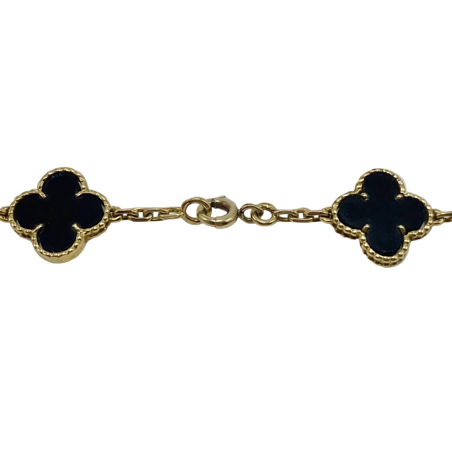 Collier Sautoir VAN CLEEF & ARPELS "Vintage Alhambra" en or jaune et onyx