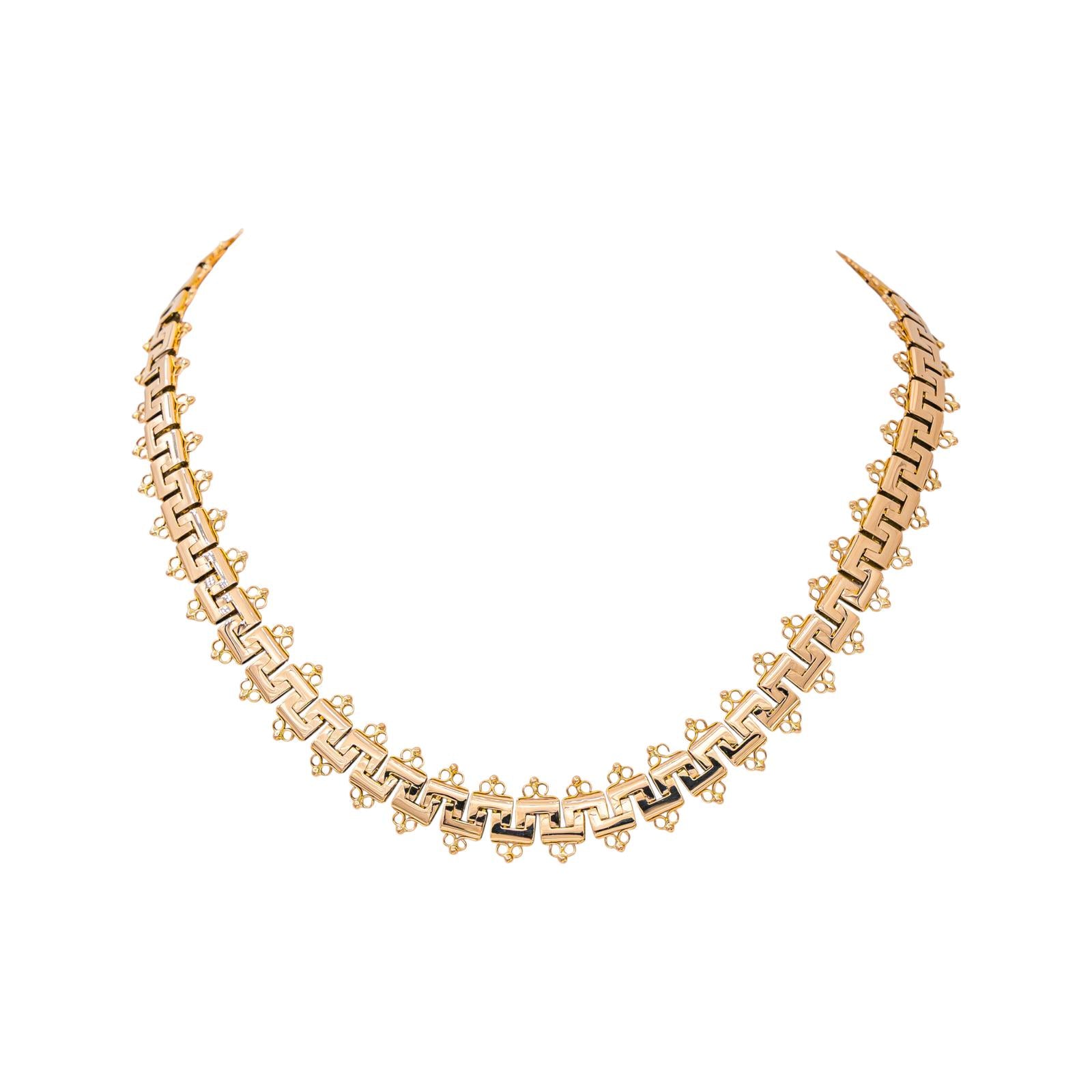 Collier maille de grecques Or rose