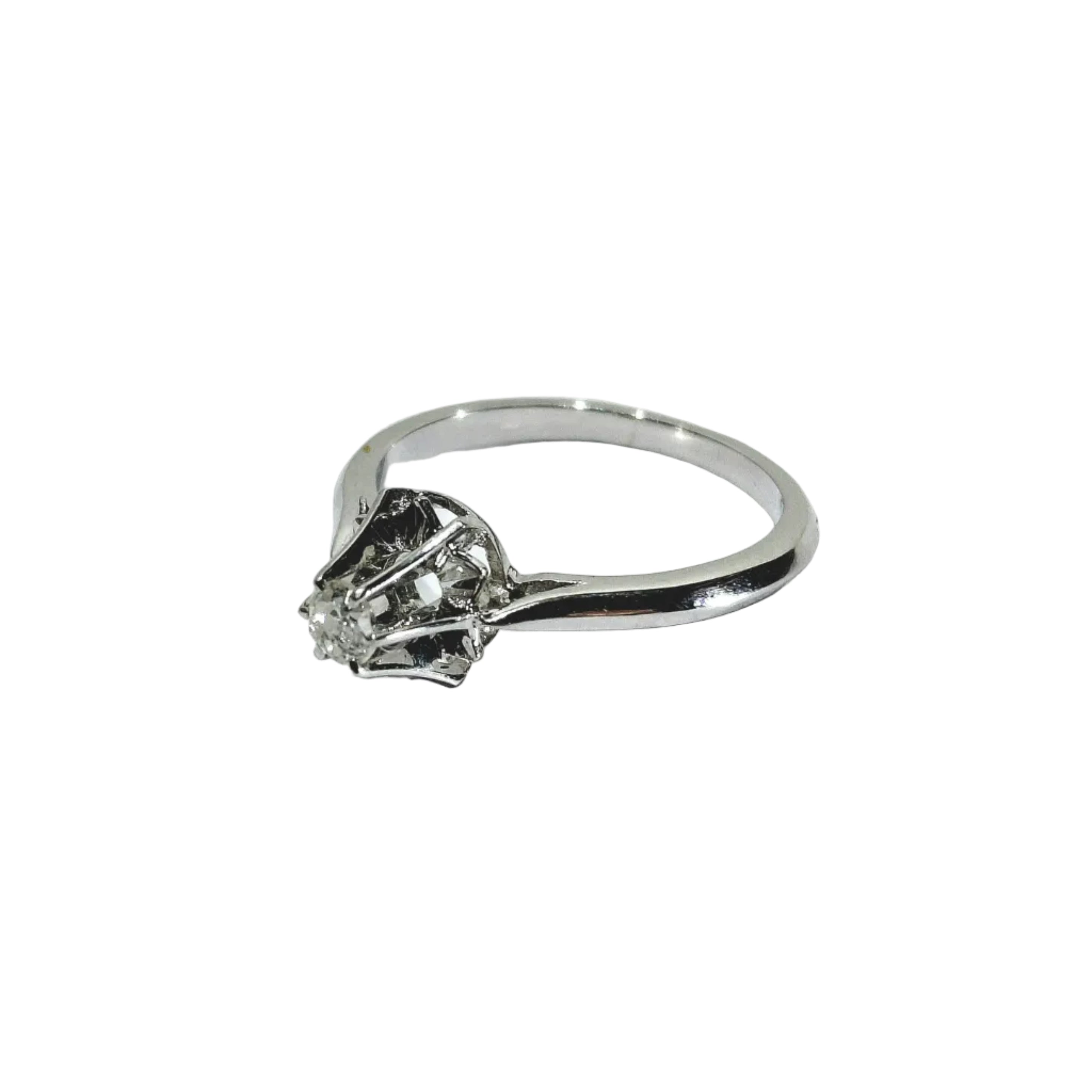 Bague Solitaire en or blanc et diamant