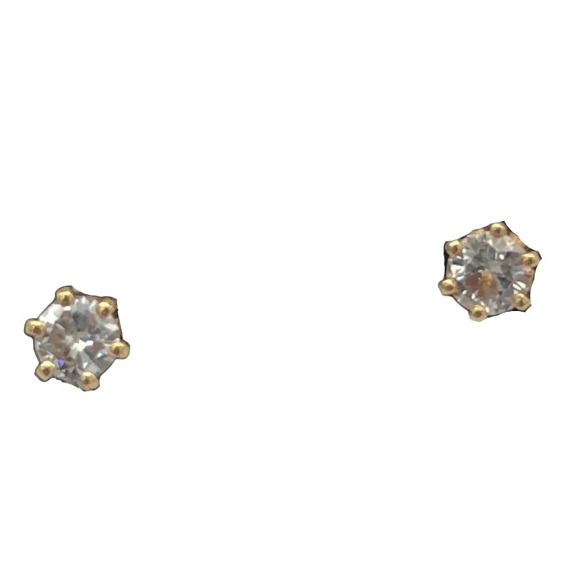 Boucles d'oreilles Puces en or jaune et diamants