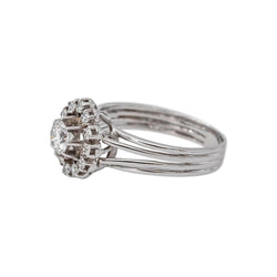Bague Marguerite Or blanc Diamant