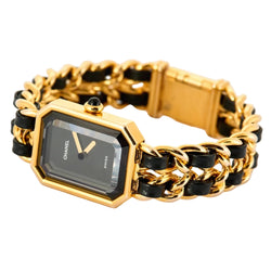 Montre CHANEL "Première" plaqué or et cuir