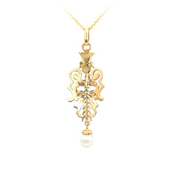 Pendentif en or jaune et perles