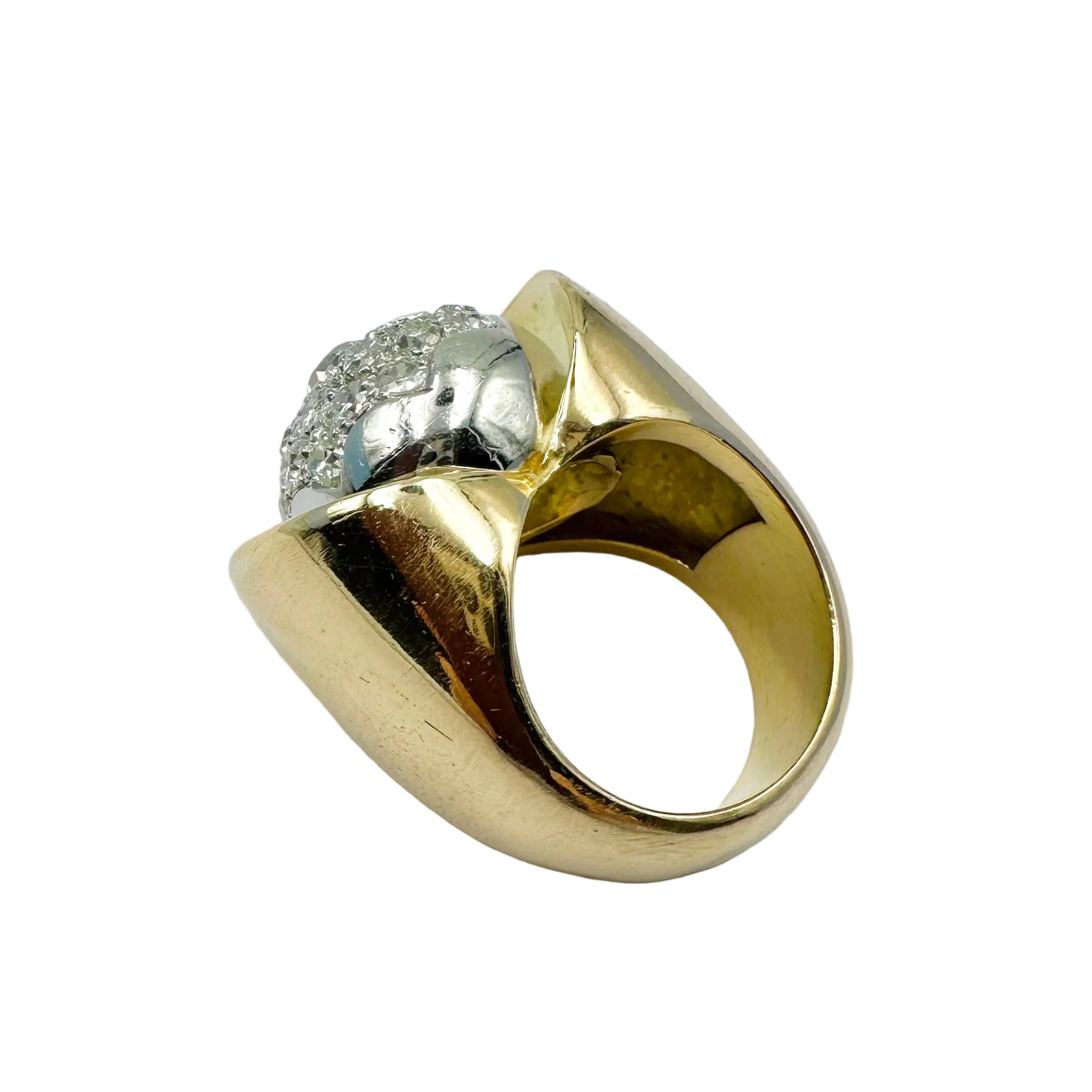 Bague Dôme en or jaune et diamants
