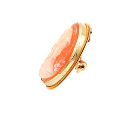 Broche en or jaune et camée