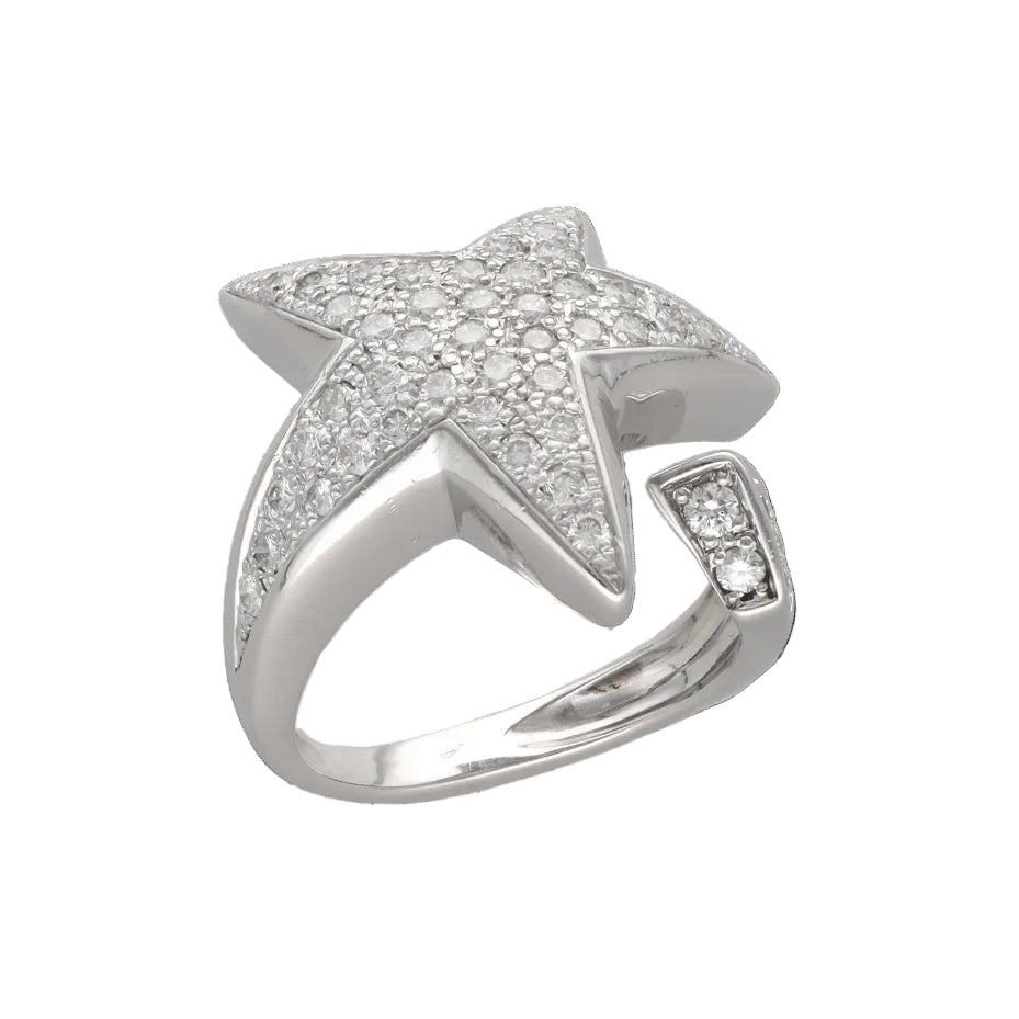 Bague Pavée en or blanc et diamants