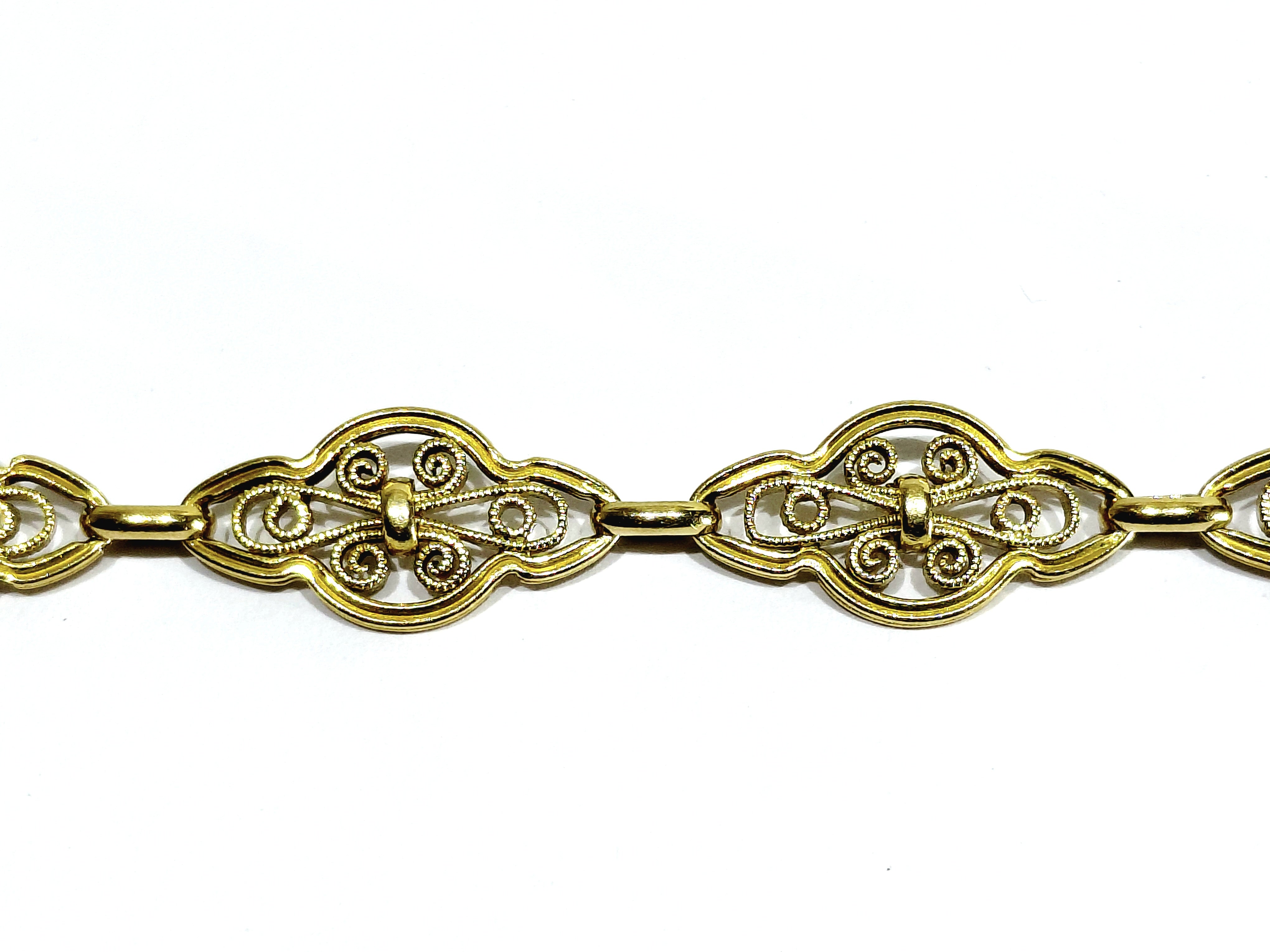 Bracelet en or jaune Art Nouveau / Art Déco