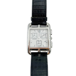 Montre HERMÈS "Cape Cod Chrono" en acier et cuir