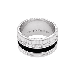 Bague Boucheron, "Quatre Black Edition Large", or blanc, PVD et diamants.