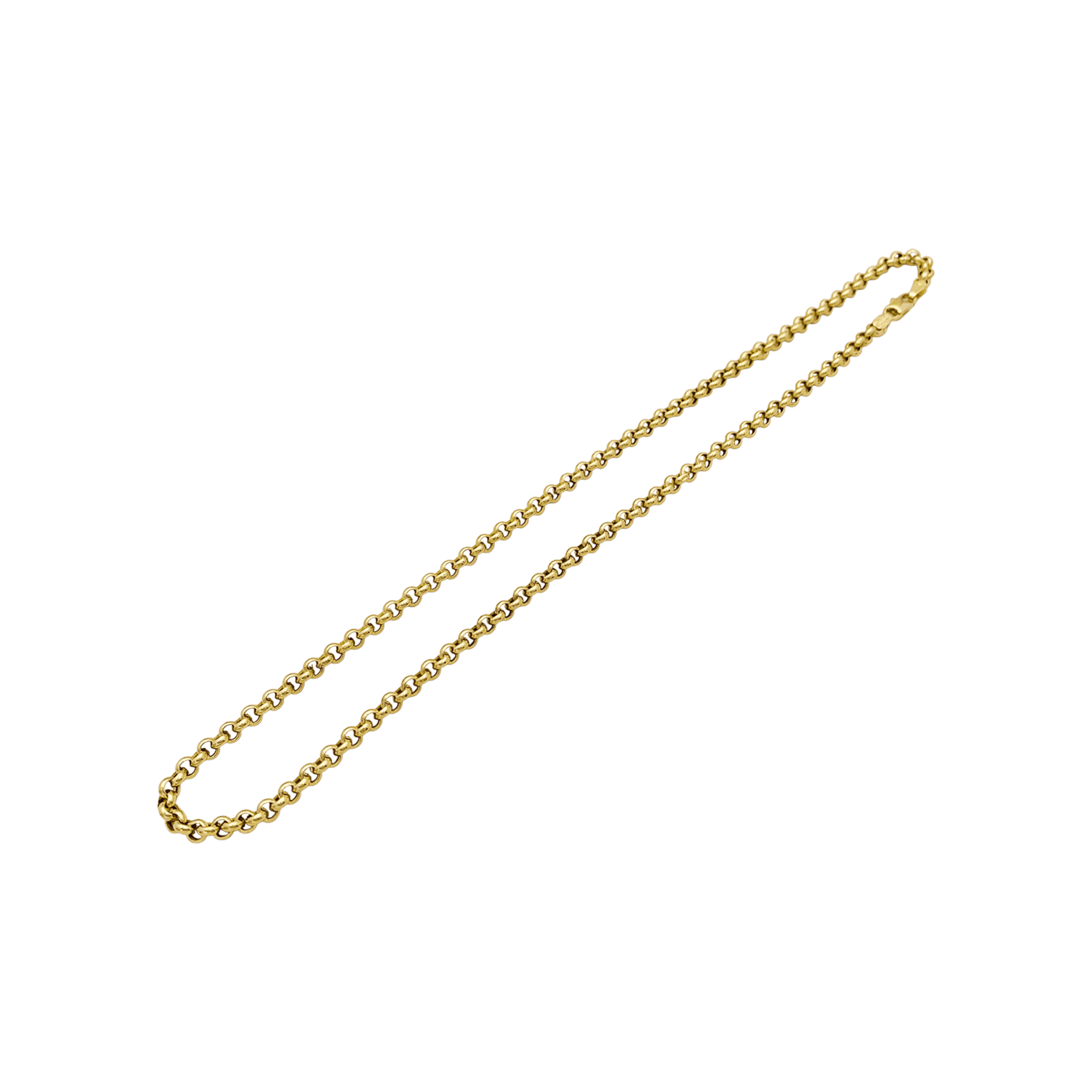 Collier maille jaseron, or jaune.