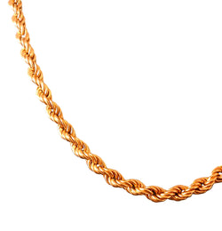 Important collier en or jaune, maille corde doublée