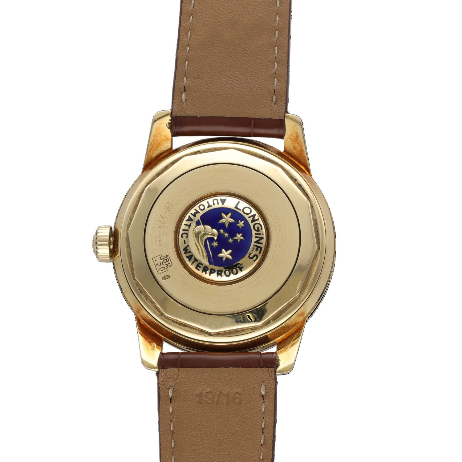 Montre LONGINES "Conquest Heritage" en or jaune et cuir
