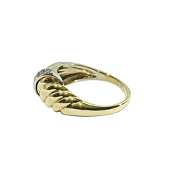 Bague en or jaune, or blanc et diamants