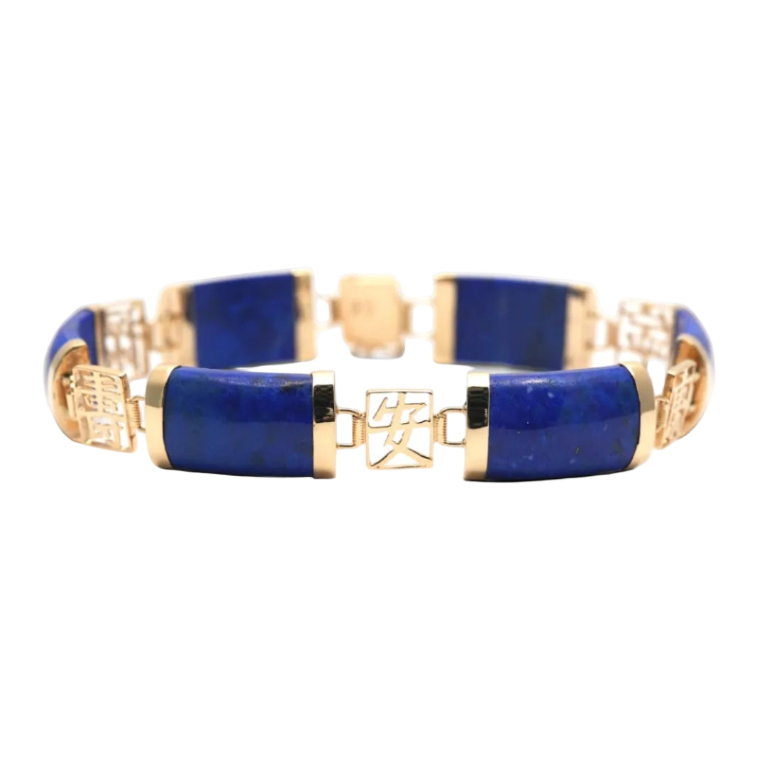 Bracelet en or jaune et lapis-lazuli